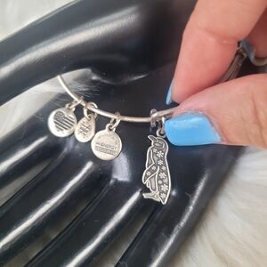 Alex and Ani Snowy Pelguin Silver Charm Bangle Bracelet #A24